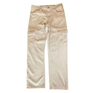 Edgely Pink Cargo Pants Mid Rise Relaxed Boyfriend Straight 10 Long